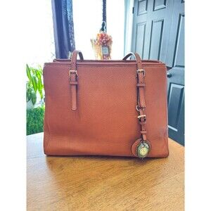 Brown faux leather shoulder bag,  13x11x5